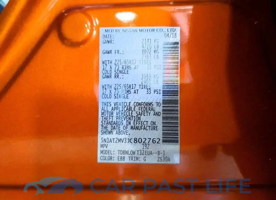 5N1AT2MV3JC802762# 12