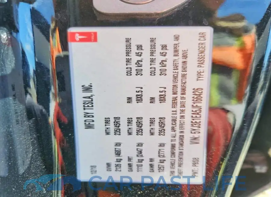 5YJ3E1EA5JF166426# 12