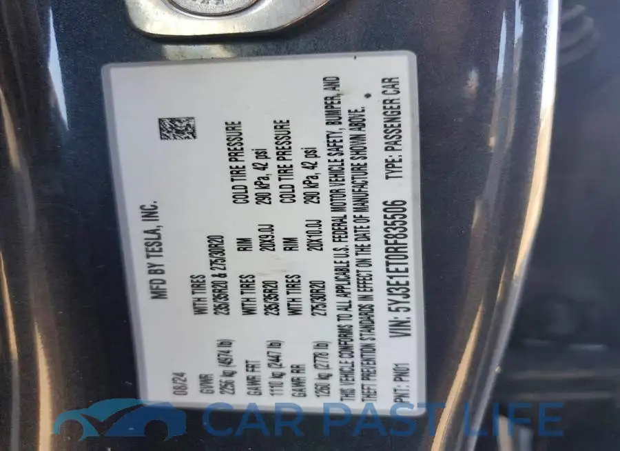 5YJ3E1ET0RF835506# 12