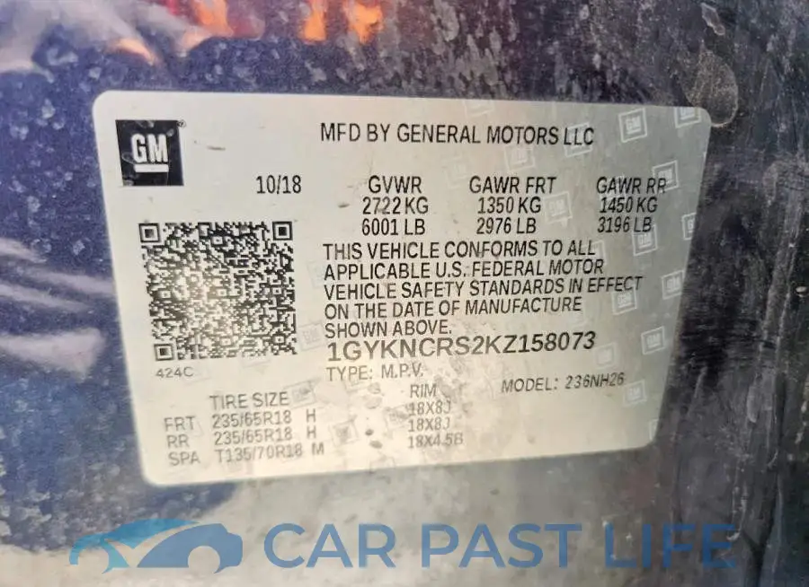 1GYKNCRS2KZ158073# 13