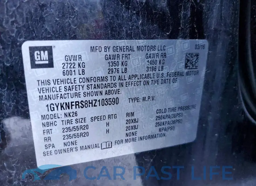 1GYKNFRS8HZ103590# 13