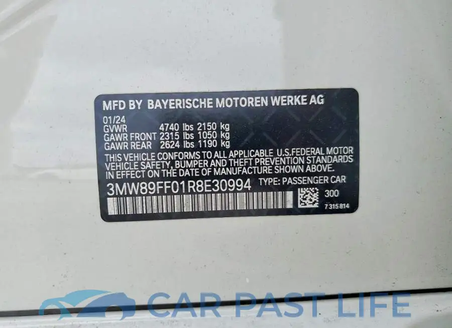 3MW89FF01R8E30994# 12