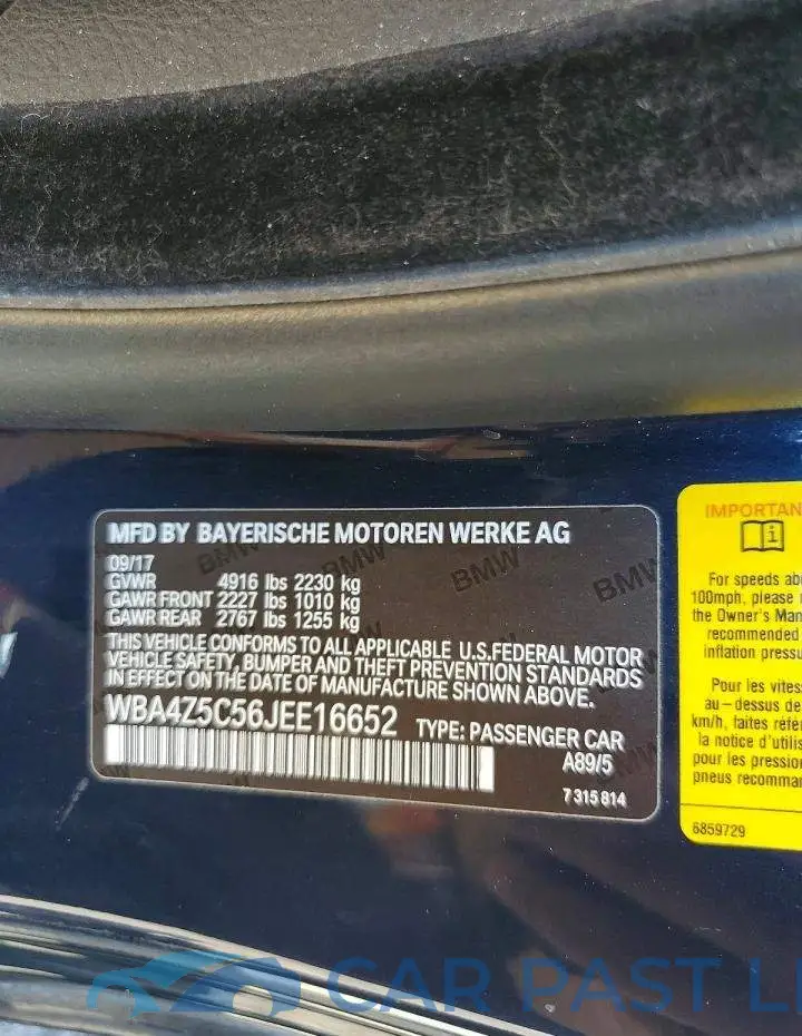 WBA4Z5C56JEE16652# 12