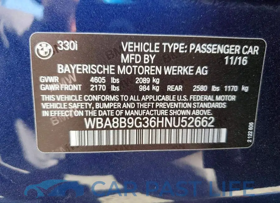 WBA8B9G36HNU52662# 13