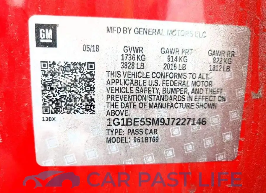 1G1BE5SM9J7227146# 12