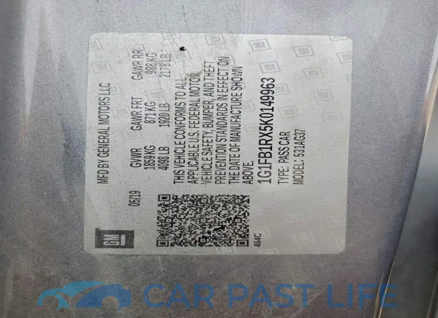 1G1FB1RX5K0149963# 12