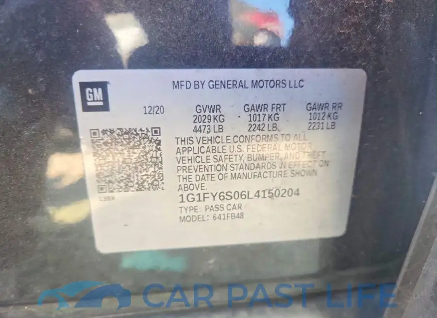 1G1FY6S06L4150204# 12