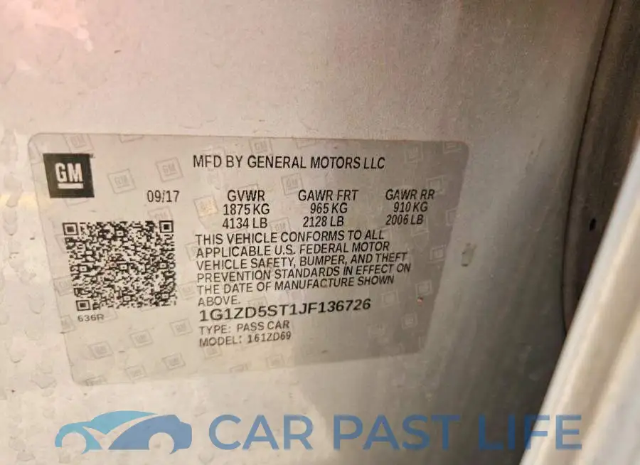1G1ZD5ST1JF136726# 12