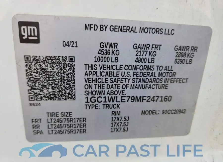 1GC1WLE79MF247160# 12