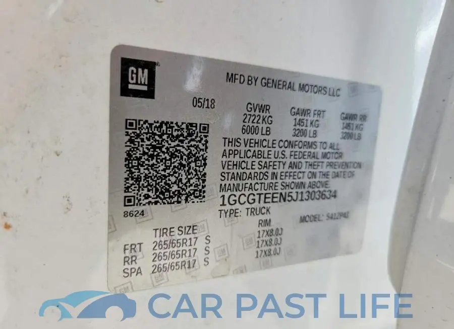 1GCGTEEN5J1303634# 13