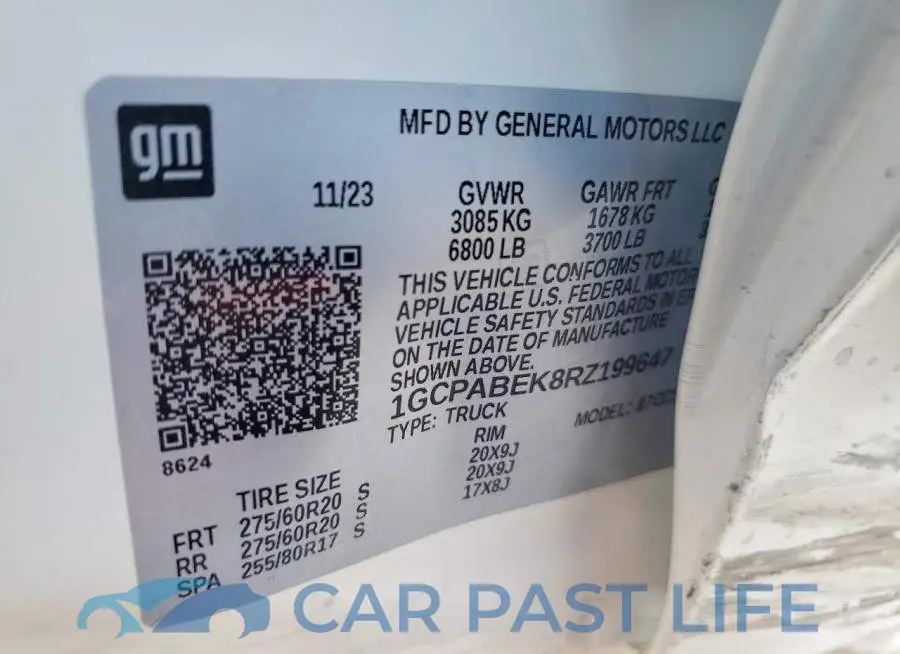 1GCPABEK8RZ199647# 13
