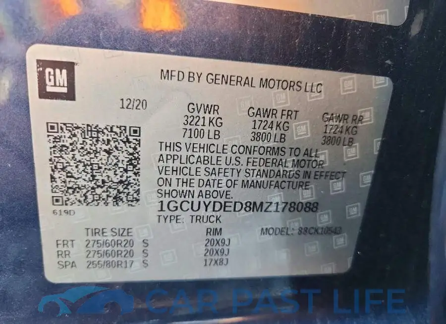 1GCUYDED8MZ178088# 12