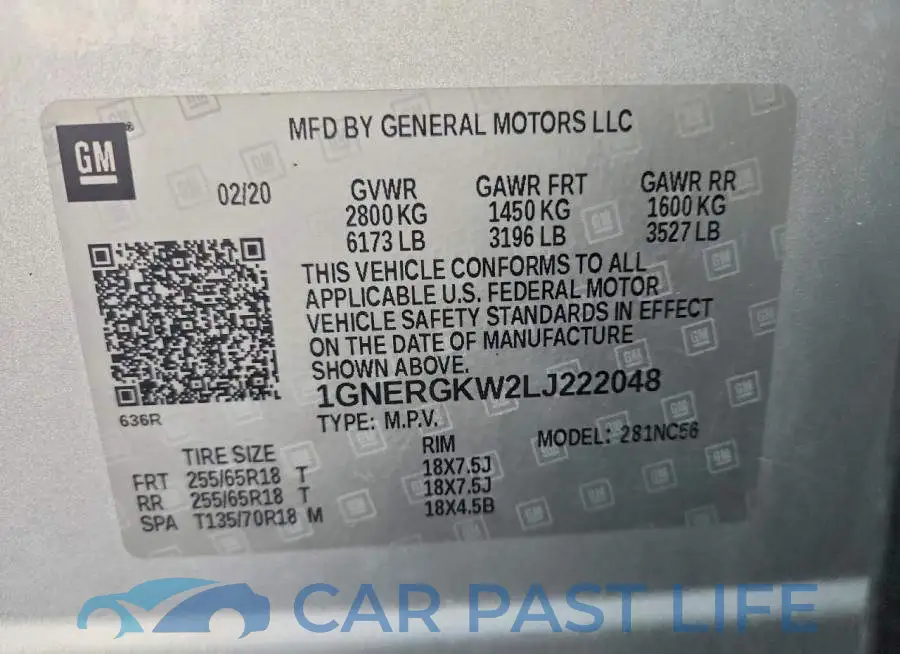 1GNERGKW2LJ222048# 14