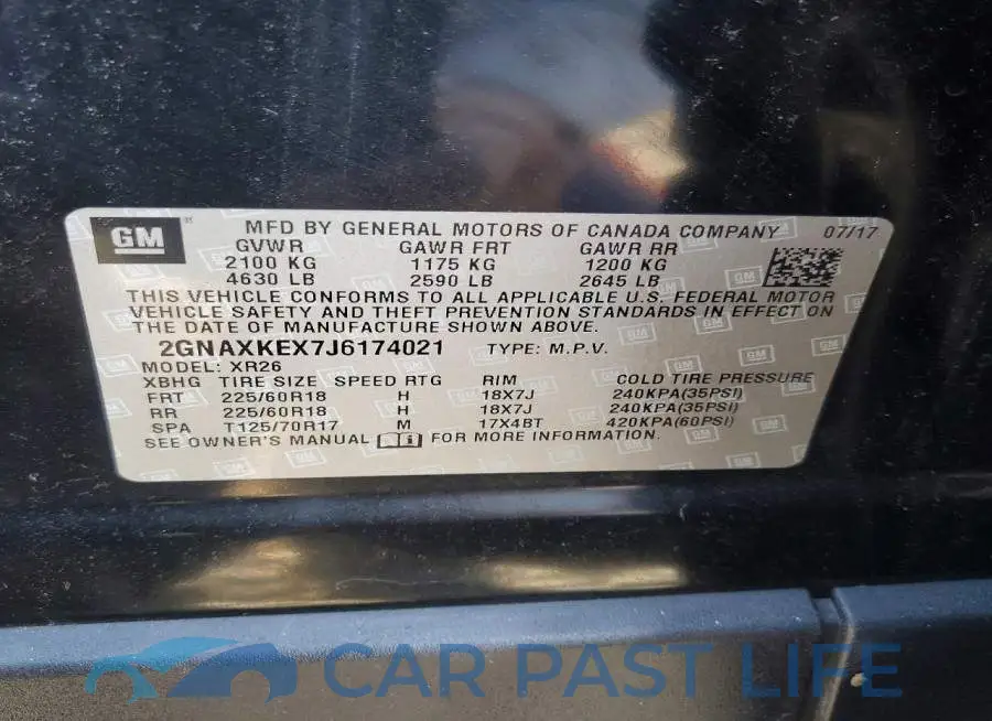 2GNAXKEX7J6174021# 13