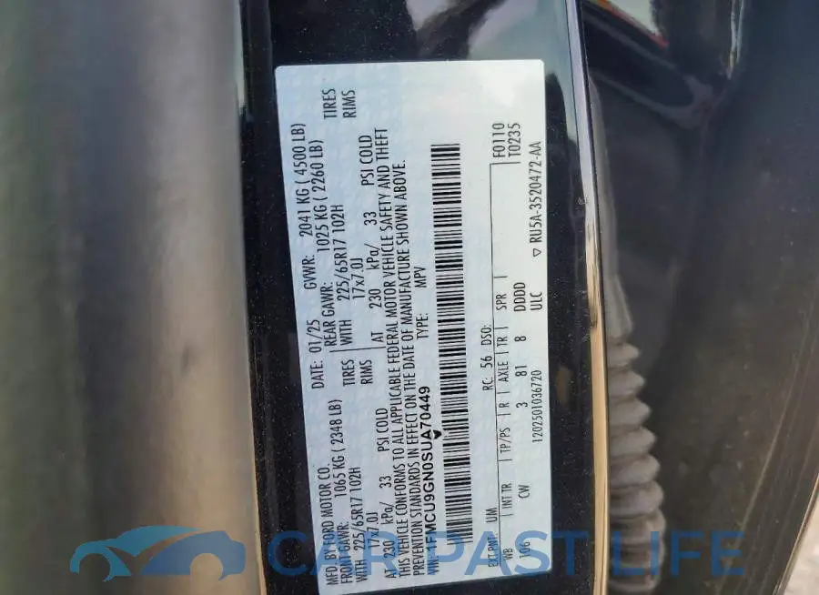 1FMCU9GN0SUA70449# 13