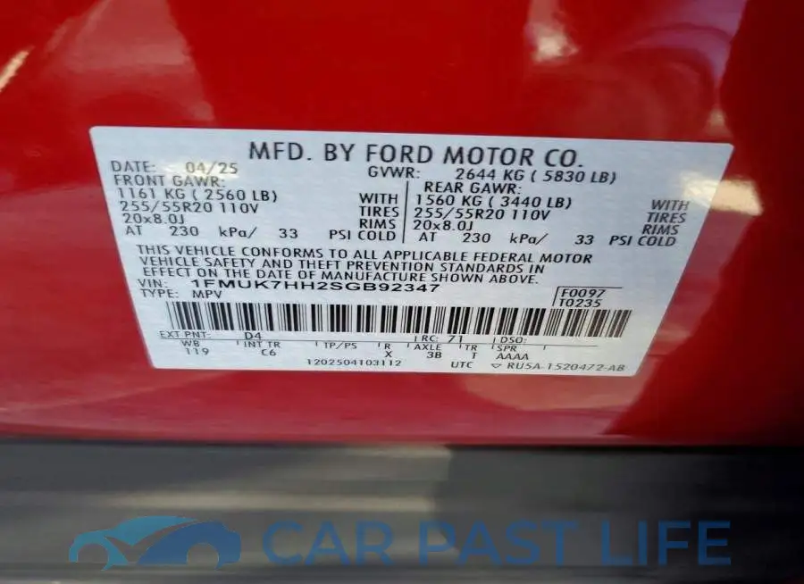 1FMUK7HH2SGB92347# 13