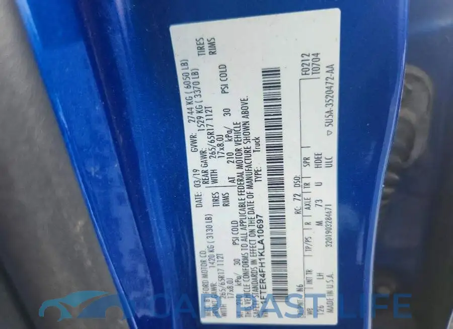 1FTER4FH1KLA10697# 12
