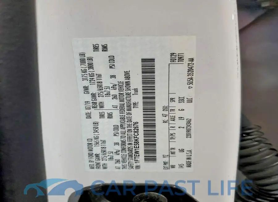 1FTEW1E58KFC82676# 12