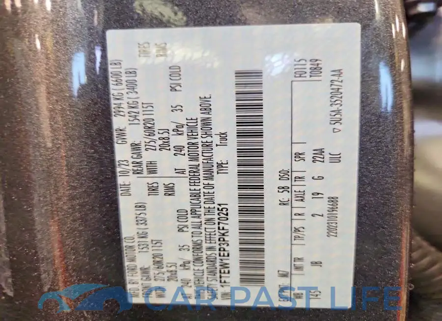 1FTEW1EP3PKF70251# 12