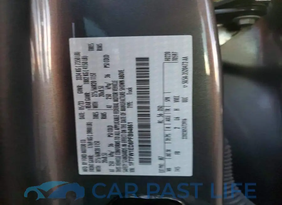 1FTFW1ED8PFB94861# 12