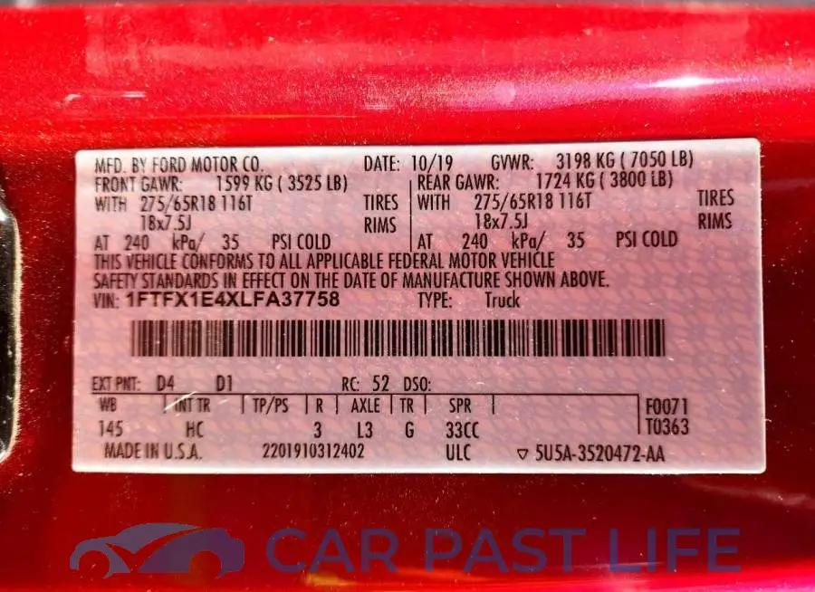 1FTFX1E4XLFA37758# 12