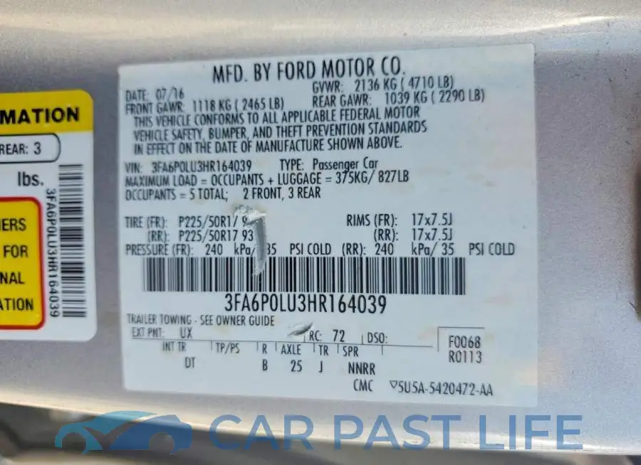 3FA6P0LU3HR164039# 12