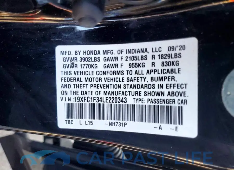 19XFC1F34LE220343# 13