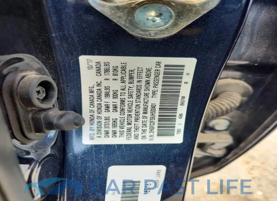 2HGFC2F59JH500401# 12
