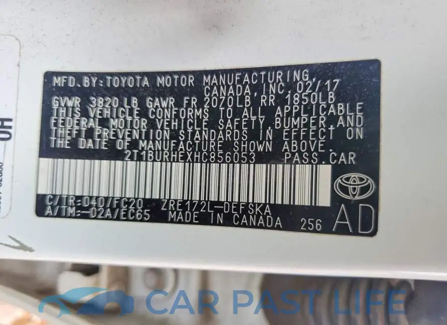 2T1BURHEXHC856053# 12