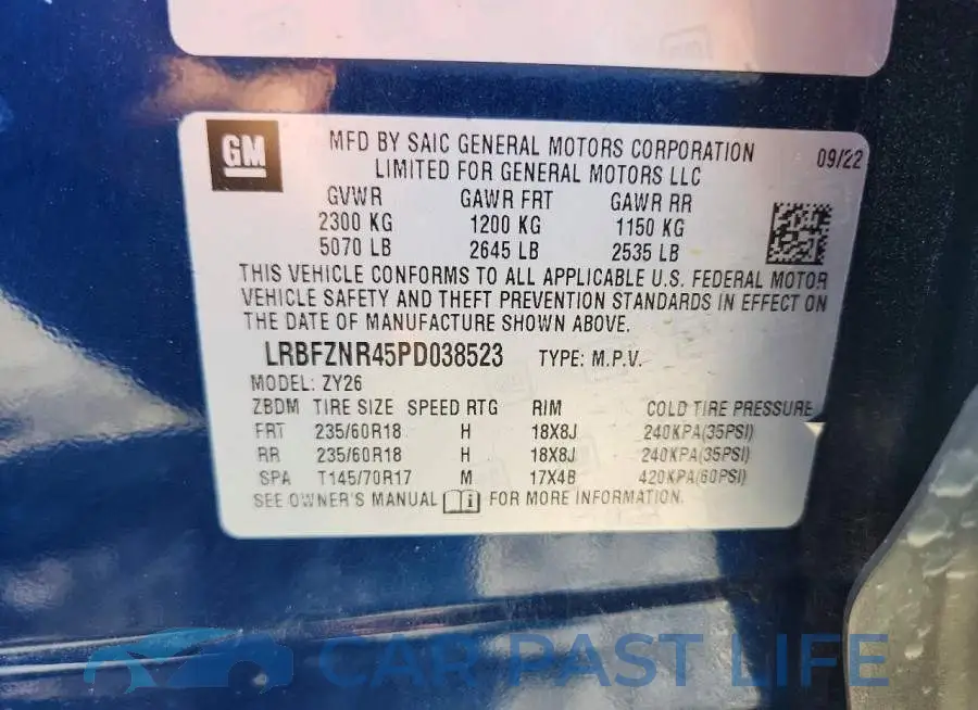 LRBFZNR45PD038523# 14
