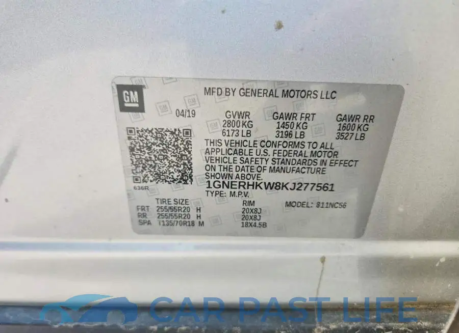 1GNERHKW8KJ277561# 14
