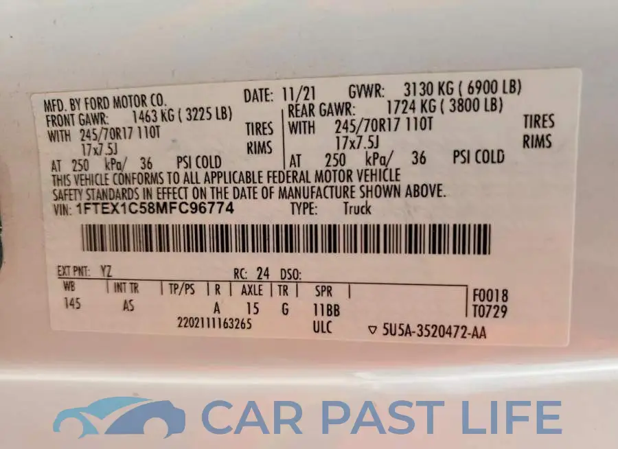 1FTEX1C58MFC96774# 12