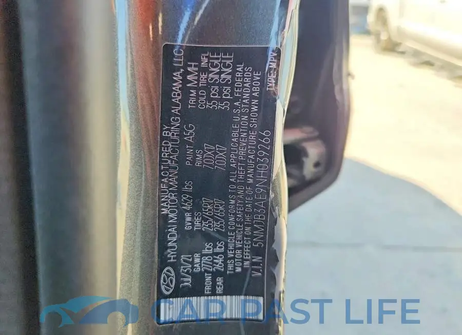 5NMJB3AE9NH039266# 13