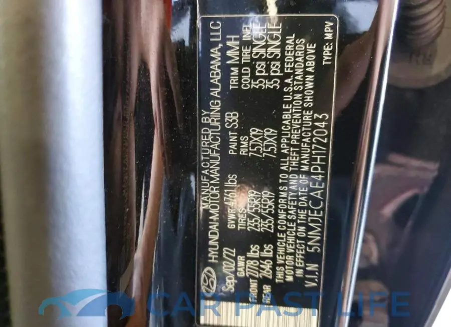 5NMJECAE4PH172043# 13