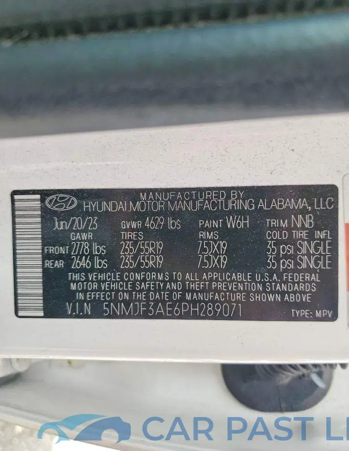5NMJF3AE6PH289071# 13