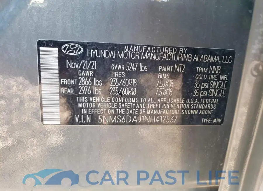 5NMS6DAJ1NH412537# 12