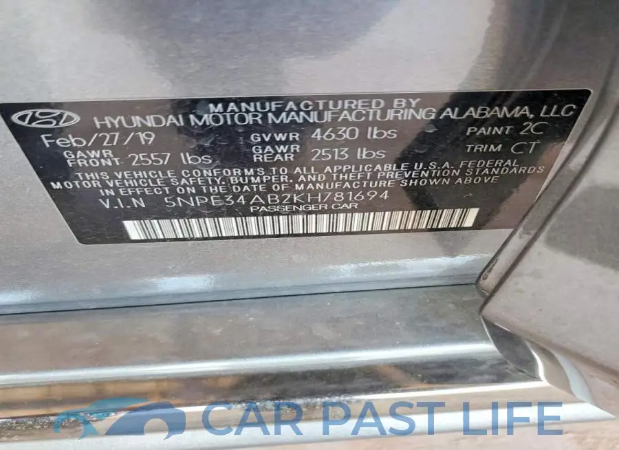 5NPE34AB2KH781694# 12