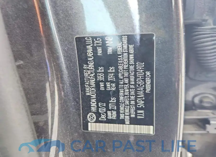 5NPLM4AG8PH104902# 12