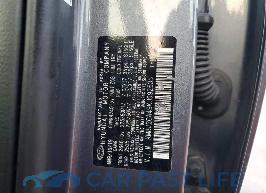 KM8J2CA49KU992535# 13