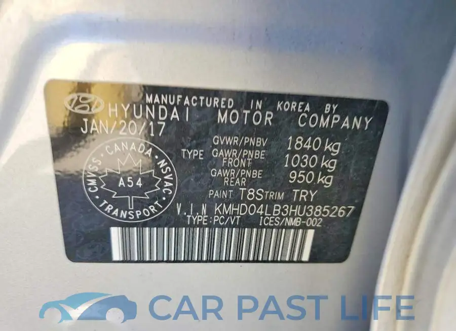 KMHD04LB3HU385267# 12