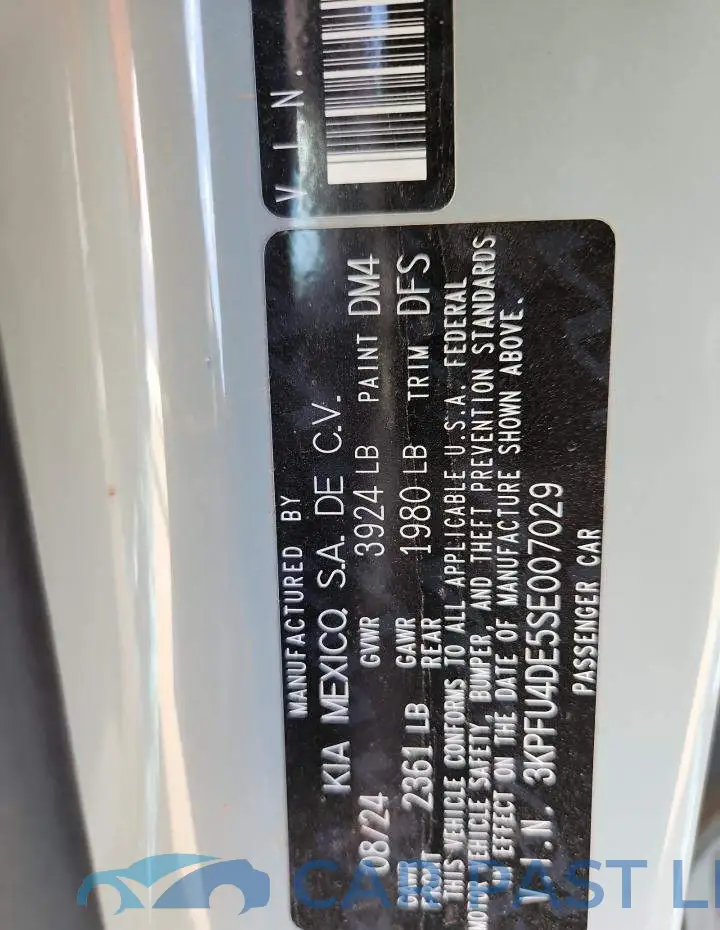 3KPFU4DE5SE007029# 12