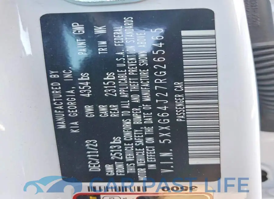 5XXG64J27RG265465# 12