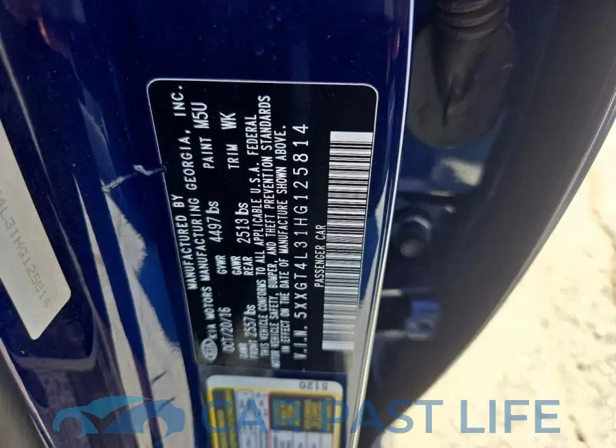 5XXGT4L31HG125814# 12