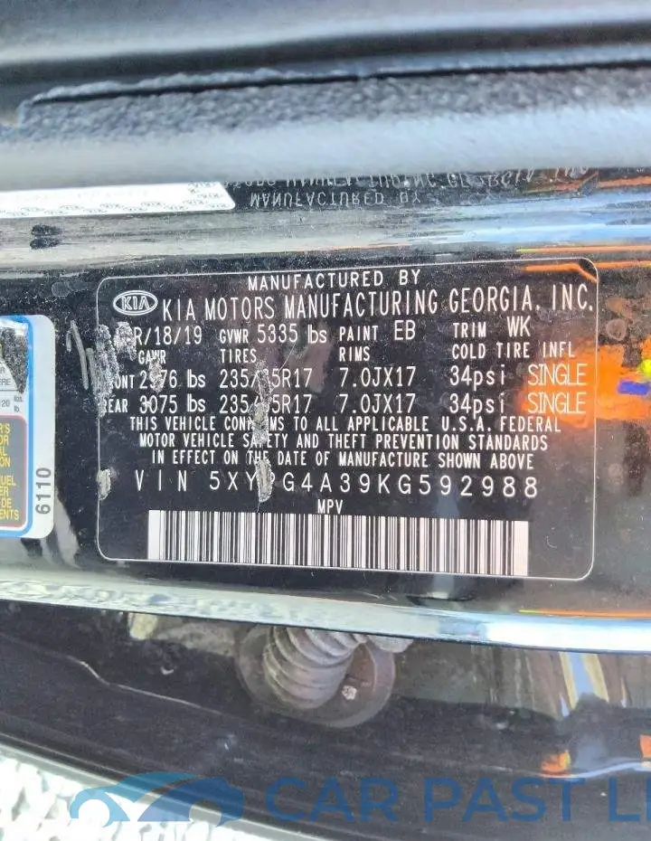 5XYPG4A39KG592988# 13