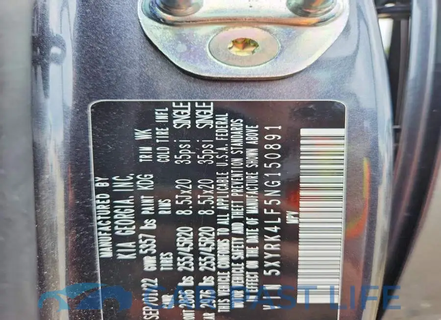 5XYRK4LF5NG150891# 14