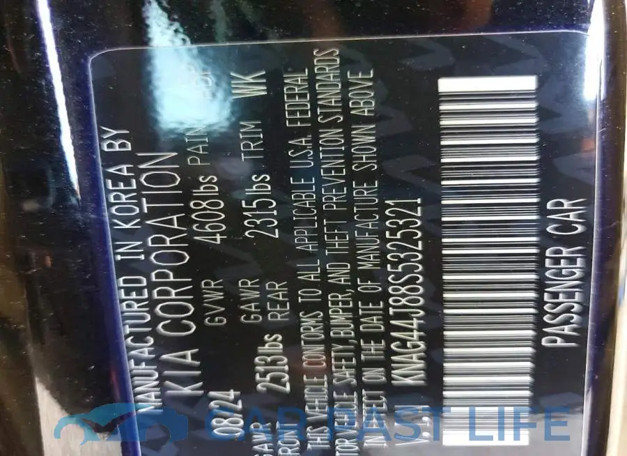 KNAG44J88S5325321# 12