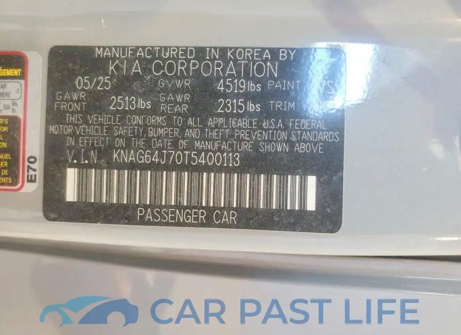 KNAG64J70T5400113# 13