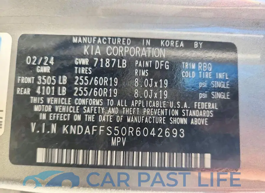 KNDAFFS50R6042693# 13