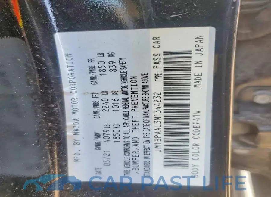 JM1BPAAL3M1344232# 12