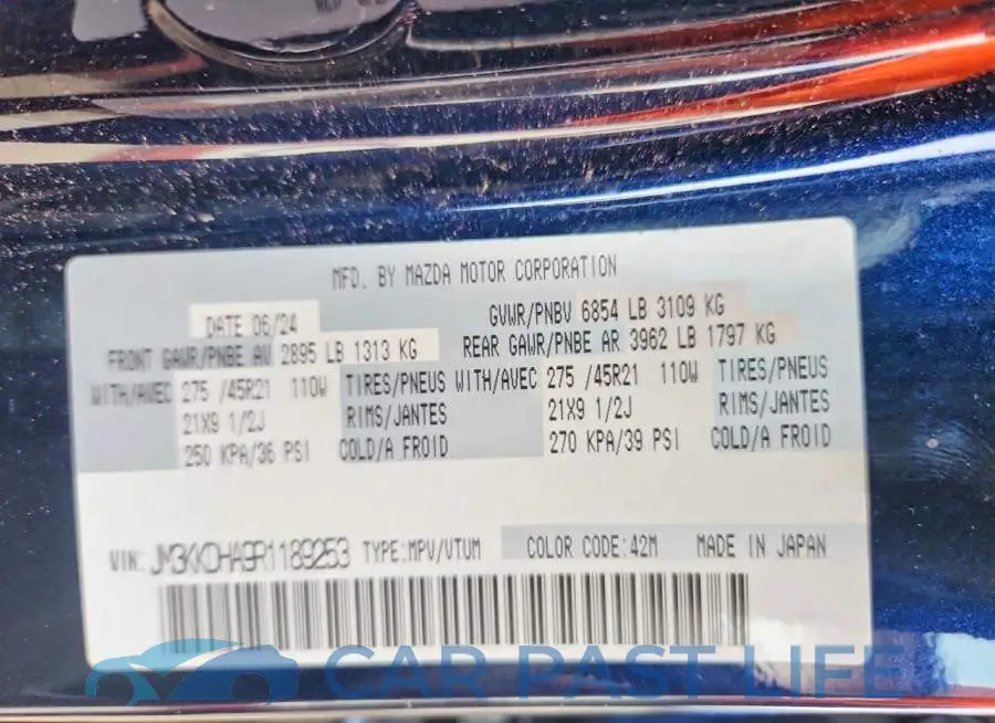 JM3KKDHA9R1189253# 14